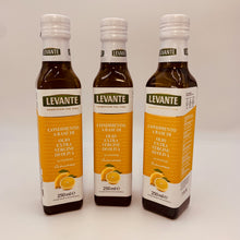Lade das Bild in den Galerie-Viewer, 3-er Set Zitronen-Olivenöl Levante Al Gusto di limone - extra vergine di olivia