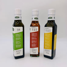 Lade das Bild in den Galerie-Viewer, 3-er Set Olivenöl Levante Al Gusto di basilico, chili, limone - extra vergine di olivia
