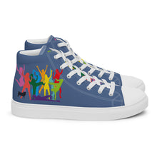 Lade das Bild in den Galerie-Viewer, Was ist los... Men’s high top canvas shoes Bleu