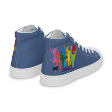 Lade das Bild in den Galerie-Viewer, Was ist los... Men’s high top canvas shoes Bleu
