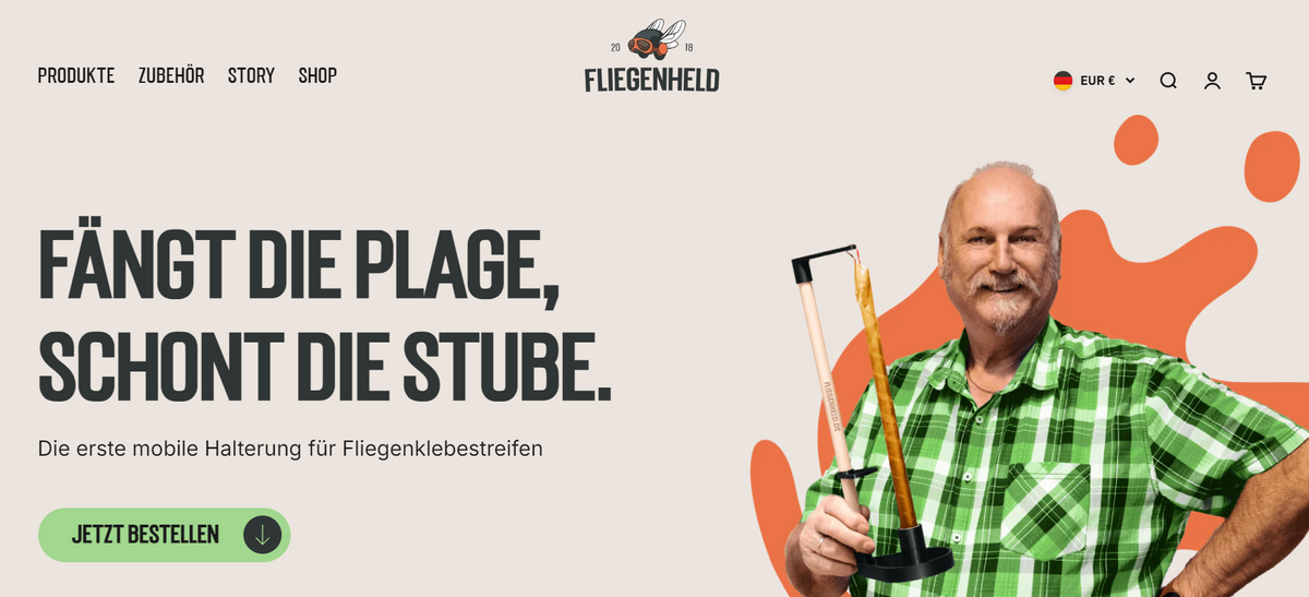 Webseite und Onlineshop Fliegenheld