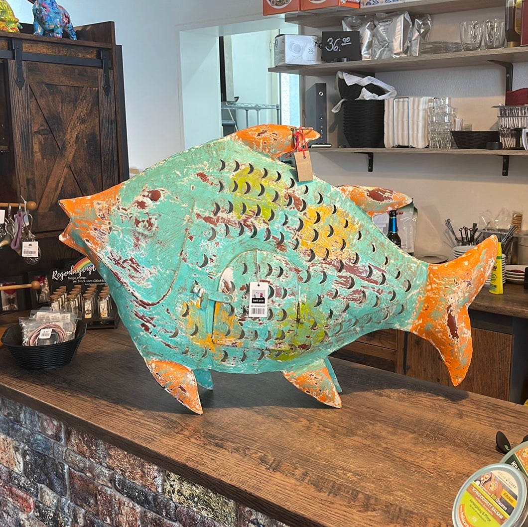 Fisch aus Blech für Windlicht XXL