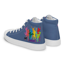 Lade das Bild in den Galerie-Viewer, Was ist los... Men’s high top canvas shoes Bleu
